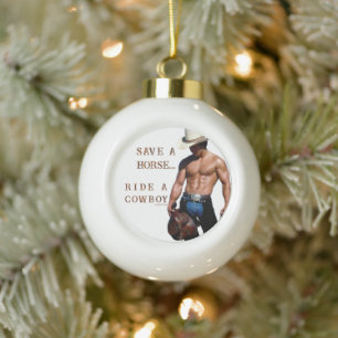 Adorno De Cerámica Tipo Bola SlipperyJoe's Save a horse Ride A Cowboy gorra mus