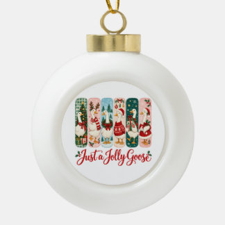 Adorno De Cerámica Tipo Bola Solo una alegre Navidad de ganso