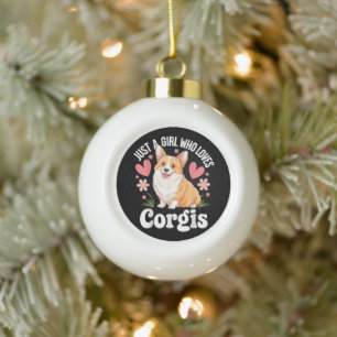 Adorno De Cerámica Tipo Bola Sólo una chica que ama a los Corgis
