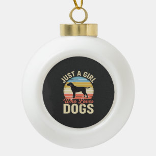 Adorno De Cerámica Tipo Bola Solo una chica que ama a los perros amante de los 