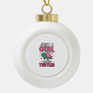 Adorno De Cerámica Tipo Bola Solo una chica que ama las tortugas Diseño de vect