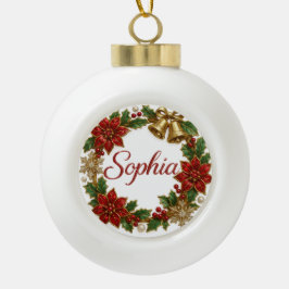 Adorno De Cerámica Tipo Bola Sophia Christmas Name Ceramic Ornament
