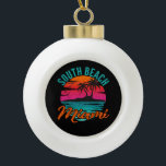 Adorno De Cerámica Tipo Bola South Beach Miami Florida Palm Trees Beach<br><div class="desc">South Beach Miami Florida Palm Trees Ceramic Ball Ornamento de Navidad</div>
