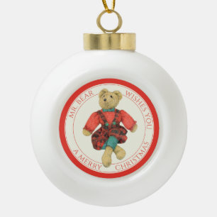 Adorno De Cerámica Tipo Bola SR. Ornamento de copo de nieve cerámico de OSO + t