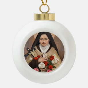Adorno De Cerámica Tipo Bola St.Therese del ornamento del navidad de Lisieux