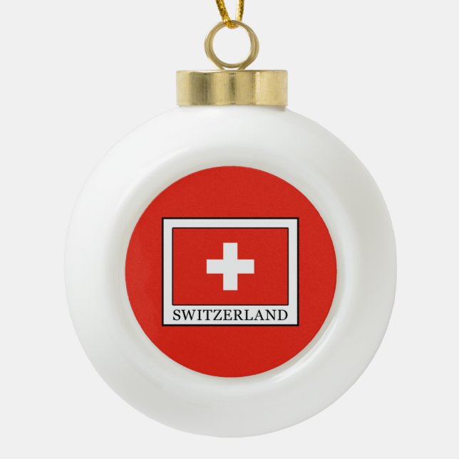 Adorno De Cerámica Tipo Bola Suiza (Anverso)