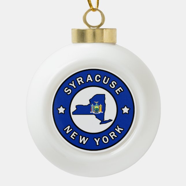 Adorno De Cerámica Tipo Bola Syracuse New York (Anverso)