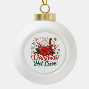 Adorno De Cerámica Tipo Bola Taza de chocolate caliente de Navidad linda