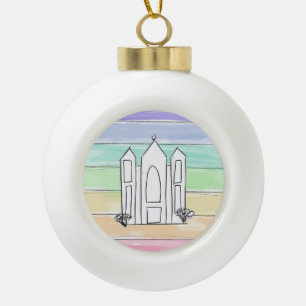 Adorno De Cerámica Tipo Bola Templo LDS Salt Lake City puesta de sol arcoíris m