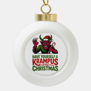 Adorno De Cerámica Tipo Bola Tenga un pequeño Krampus Navidad Krampus L