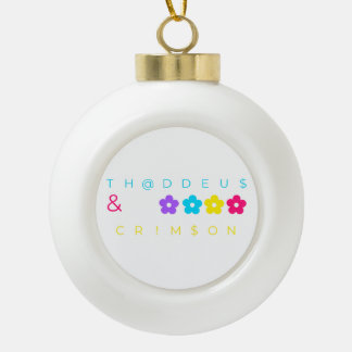 ADORNO DE CERÁMICA TIPO BOLA TH@DDEU$ & CRIM$ON