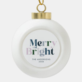 Adorno De Cerámica Tipo Bola Tipografía Feliz Y Brillante Moderna