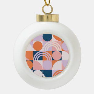 Adorno De Cerámica Tipo Bola Tiras de Círculos de Mediano Siglo: Patrón Geométr