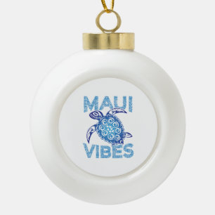 Adorno De Cerámica Tipo Bola Tortuga azul tribal polinesia mali vibes