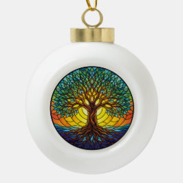Adorno De Cerámica Tipo Bola Tree of Life Ornament 2025, Stained-Glass Effect 1