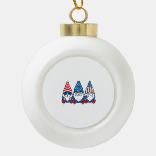 Adorno De Cerámica Tipo Bola Trío de gnomos patrióticos diseño de camiseta vect