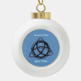 Adorno De Cerámica Tipo Bola Triquetra (azul)