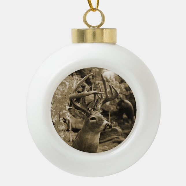 Adorno De Cerámica Tipo Bola Trophy Deer (Anverso)
