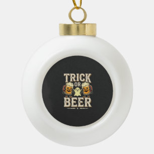 Adorno De Cerámica Tipo Bola Truco o Cerveza Diseño de Cerveza de Halloween_1