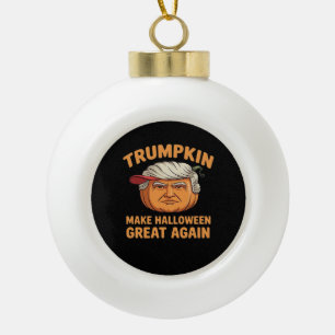 Adorno De Cerámica Tipo Bola Trumpkin de Halloween vuelve a hacer que Halloween