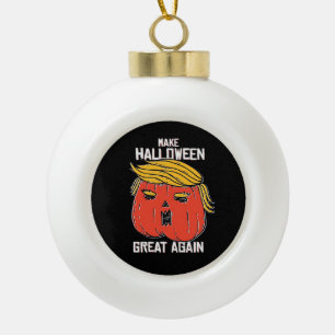Adorno De Cerámica Tipo Bola Trumpkin hace que Halloween sea grande de nuevo cl