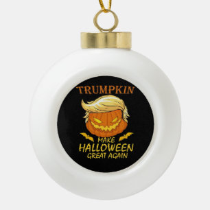 Adorno De Cerámica Tipo Bola Trumpkin vuelve a hacer grande a Halloween - Retro