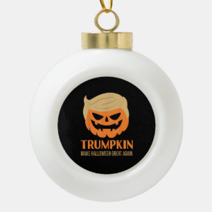 Adorno De Cerámica Tipo Bola Trumpkin vuelve a hacer grande a Halloween Sarcast