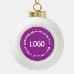 Adorno De Cerámica Tipo Bola Tu logotipo y texto personalizable   Violeta Púrpu