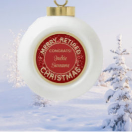 Adorno De Cerámica Tipo Bola ¡Un regalo especial! Ornamento navideño jubilado d