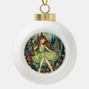 Adorno De Cerámica Tipo Bola Un Swing En La Naturaleza Persigue A Los Blues