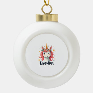 Adorno De Cerámica Tipo Bola Unicornio Corona Floral Abuela Vintage Mágico Lind