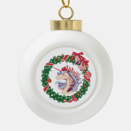 Adorno De Cerámica Tipo Bola Unicornio, Navidades mágicos