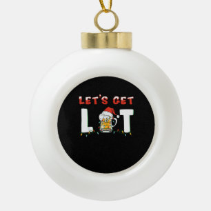Adorno De Cerámica Tipo Bola Vamos a beber cerveza ligera Santa Hat Navidades L