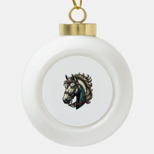 Adorno De Cerámica Tipo Bola Vector de cabeza de caballo de grabado vintage