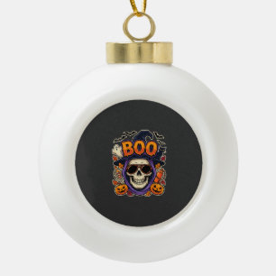 Adorno De Cerámica Tipo Bola Vector de gafas de sol de cráneo de Halloween Boo
