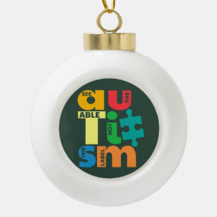 Adorno De Cerámica Tipo Bola Ver lo Capaz No la Etiqueta Conciencia del Autismo