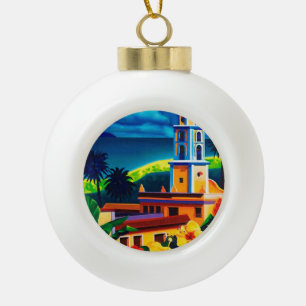Adorno De Cerámica Tipo Bola Viaje de la Cuba de Vintage