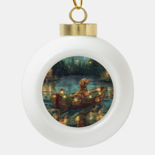Adorno De Cerámica Tipo Bola Viaje Festivo de Navidad del Lebrel Afgano