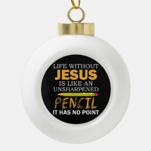 Adorno De Cerámica Tipo Bola Vida sin Jesús Graciosa Religiosidad Cristiana