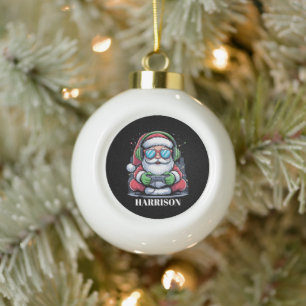 Adorno De Cerámica Tipo Bola Videojuego personalizado de Navidad Santa Navidad 