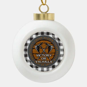 Adorno De Cerámica Tipo Bola Viking Victory o Valhalla Crossed Ax corre de reba