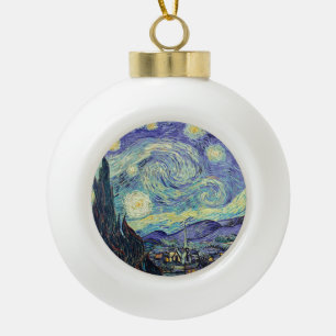 Adorno De Cerámica Tipo Bola Vincent Van Gogh La Noche estrellada   