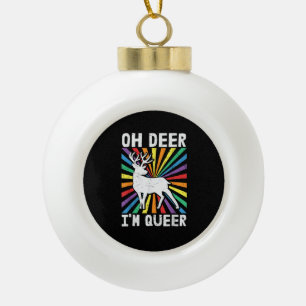 Adorno De Cerámica Tipo Bola Vintage Oh Deer estoy Orgullosamente Gay Lesbiana 