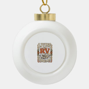 Adorno De Cerámica Tipo Bola Viviendo el sueño de la RV Diseño de camiseta de c