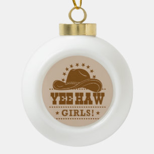 Adorno De Cerámica Tipo Bola Yee Haw Chicas Diseño Gorra Vaquera