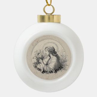 Adorno De Cerámica Tipo Bola You Are My Angel Vintage Christmas Personalized 