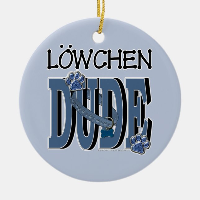 Adorno De Cerámica TIPO de Lowchen (Frente)