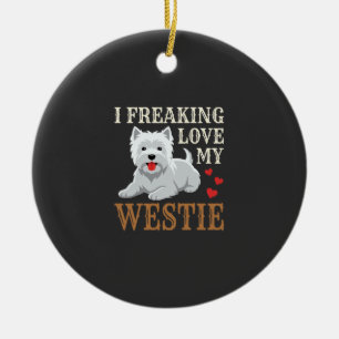 Adorno De Cerámica Tipografía de amor al perro Westie