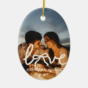 Adorno De Cerámica Tipografía de arco de amor moderno Pareja Foto per