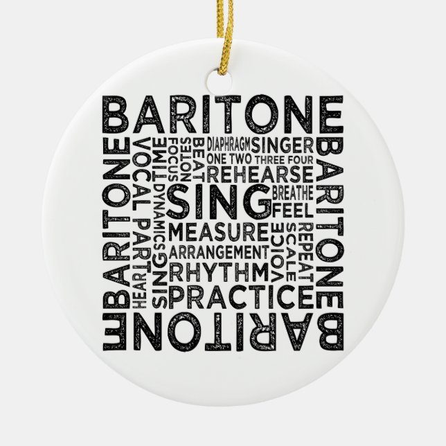 Adorno De Cerámica Tipografía de Baritone (Frente)